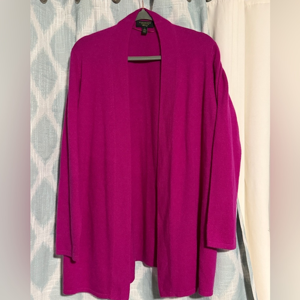 Charter Club Fuchsia Open Front Cardigan